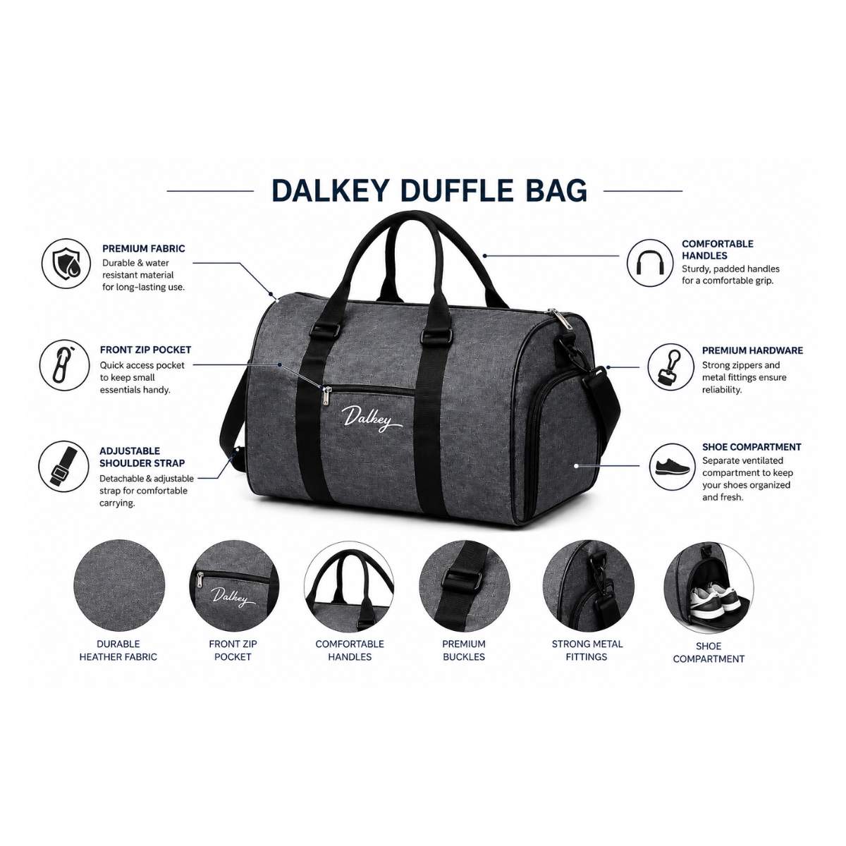 Dalkey Premium Heather Duffle Bag