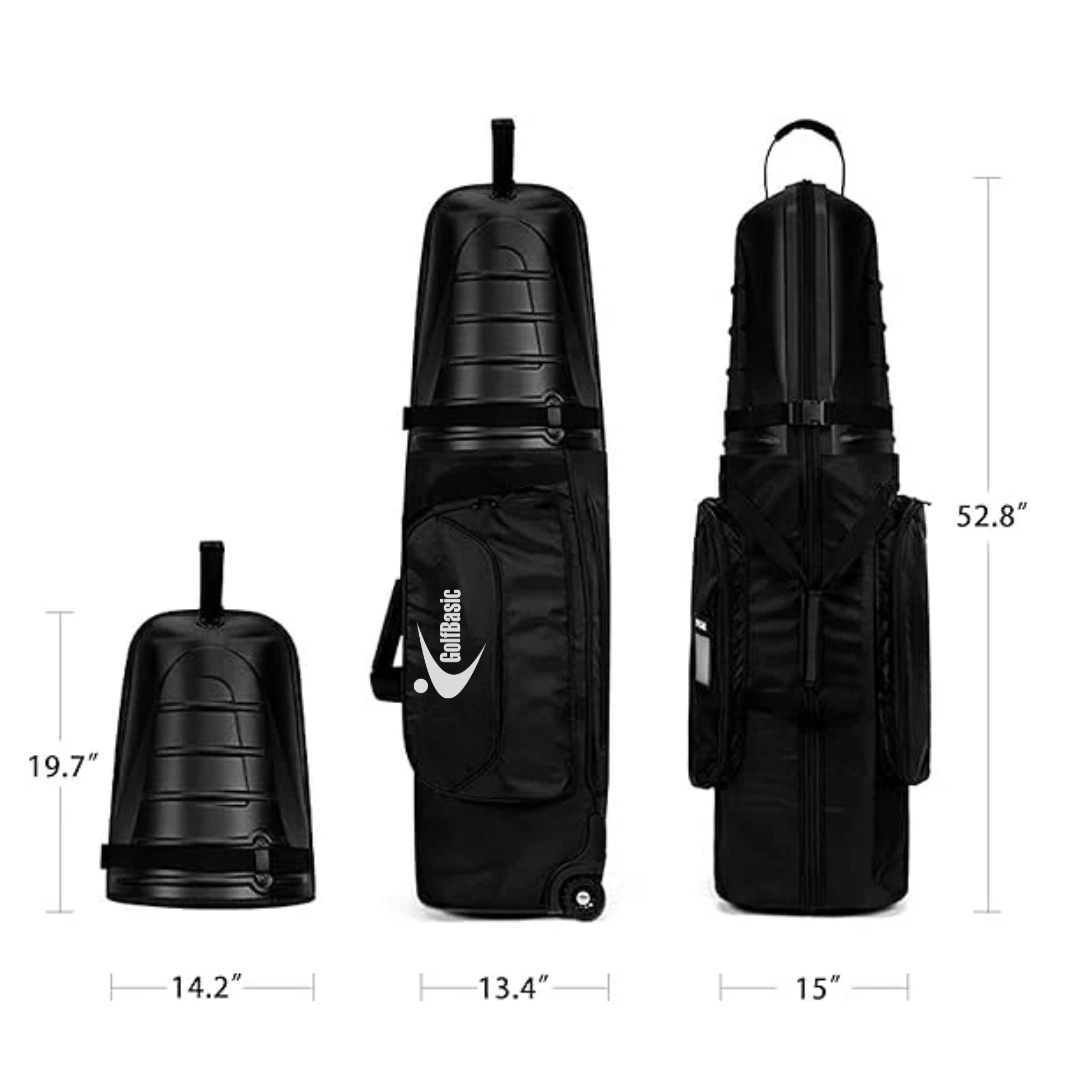 GolfBasic Foldable Hard-Shell Golf Travel Cover with Wheels