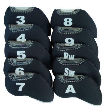 GolfBasic Neoprene Iron Face Covers (Black)