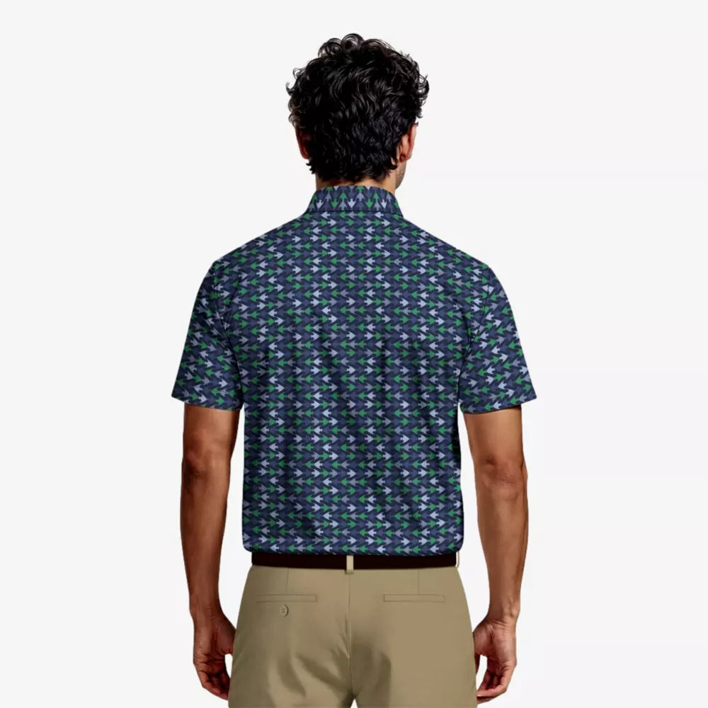 PGA Tour All Over Novelty Printed Men's Golf Polo T-Shirt
