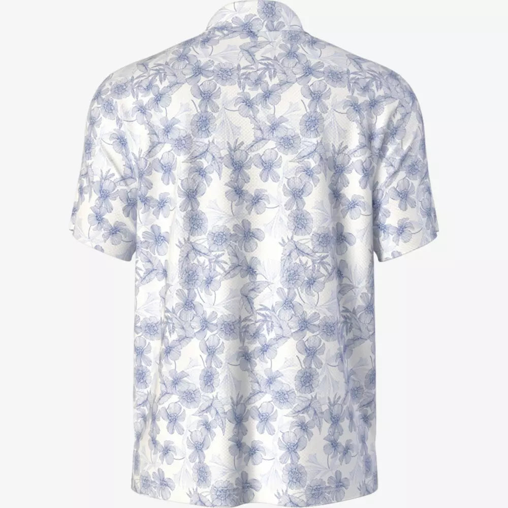 PGA Tour Linear Botanical Printed Men's Golf Polo T-Shirt