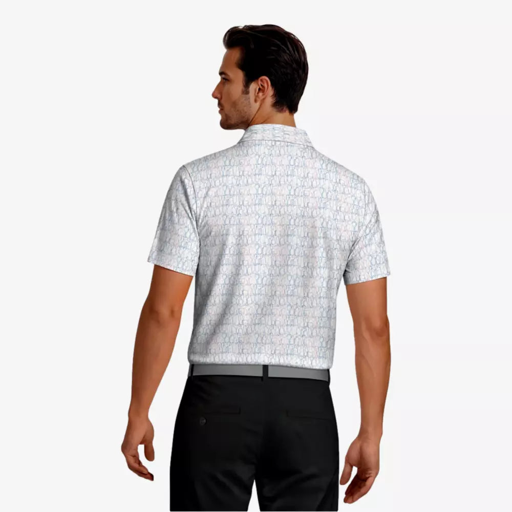 PGA Tour Linear Cocktail Printed Men's Golf Polo T-Shirt