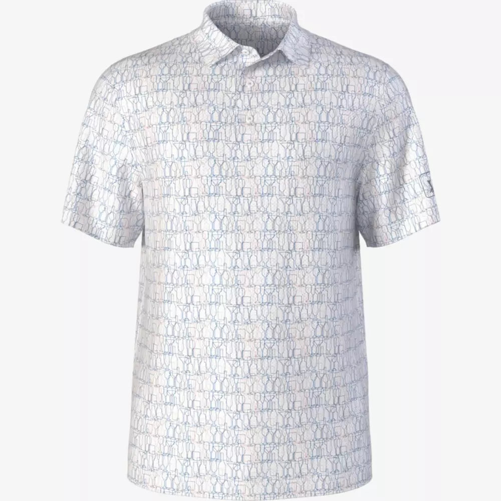 PGA Tour Linear Cocktail Printed Men's Golf Polo T-Shirt