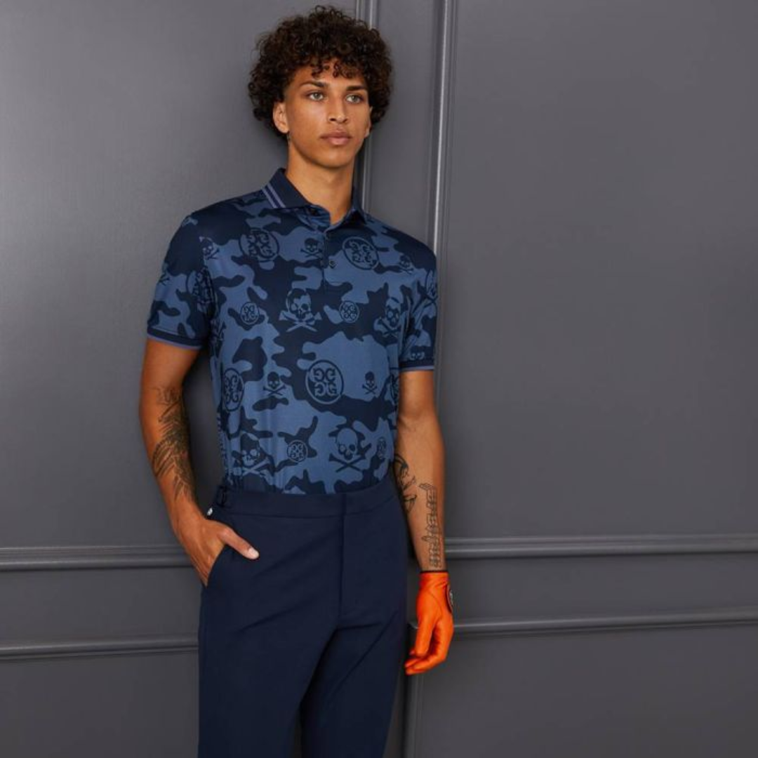 G/FORE Men's Exploded Icon Camo Tech Jersey Slim Fit Golf Polo T-Shirt