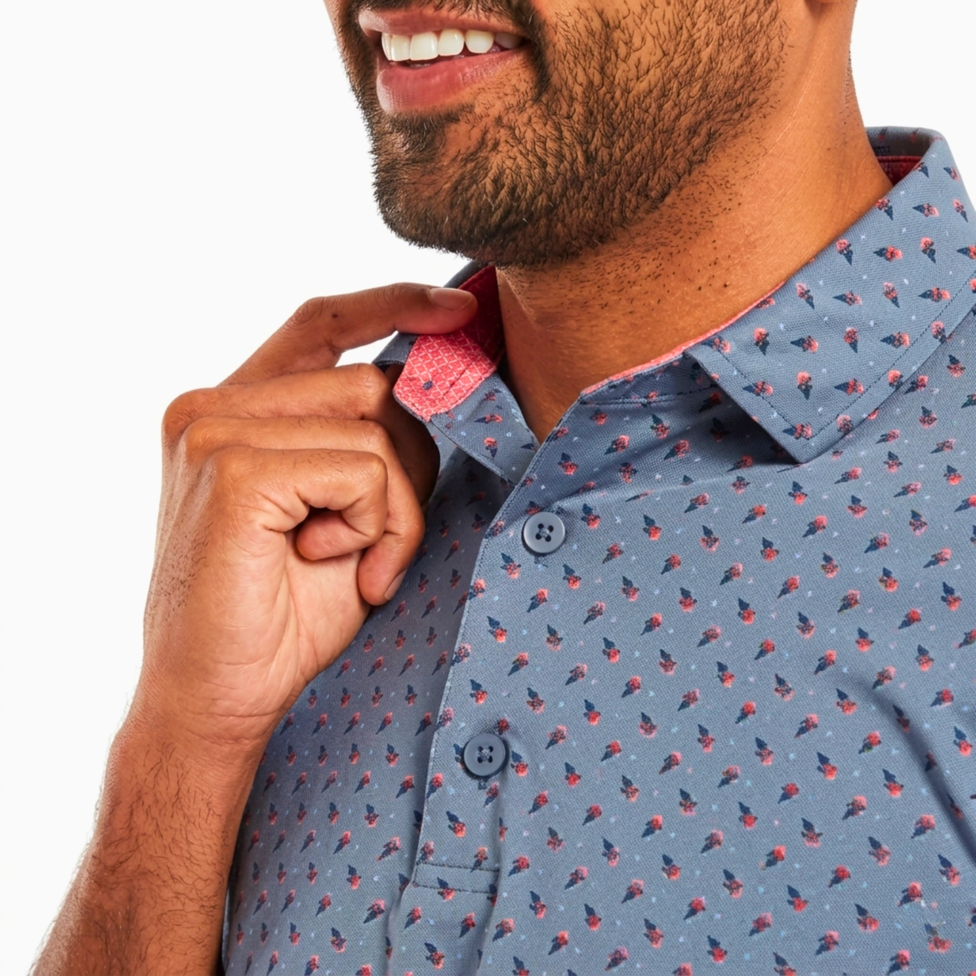 FootJoy Men's Flower Bud Foulard Golf Polo T-Shirt