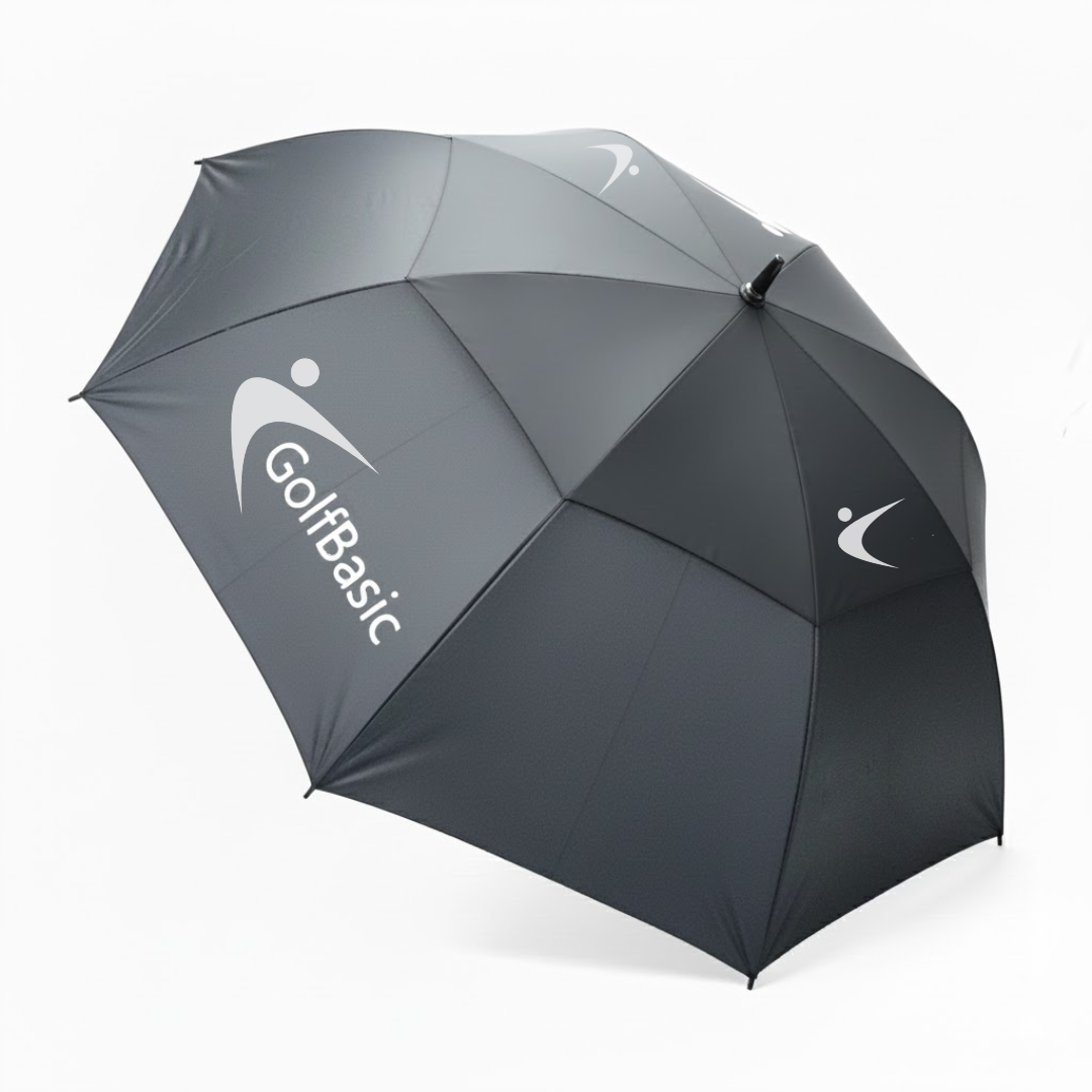 GolfBasic 60'' Double Canopy Golf Umbrella (Black)