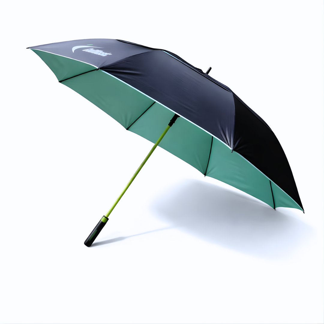 GolfBasic 60'' Double Canopy Golf Umbrella (Black/Lime)