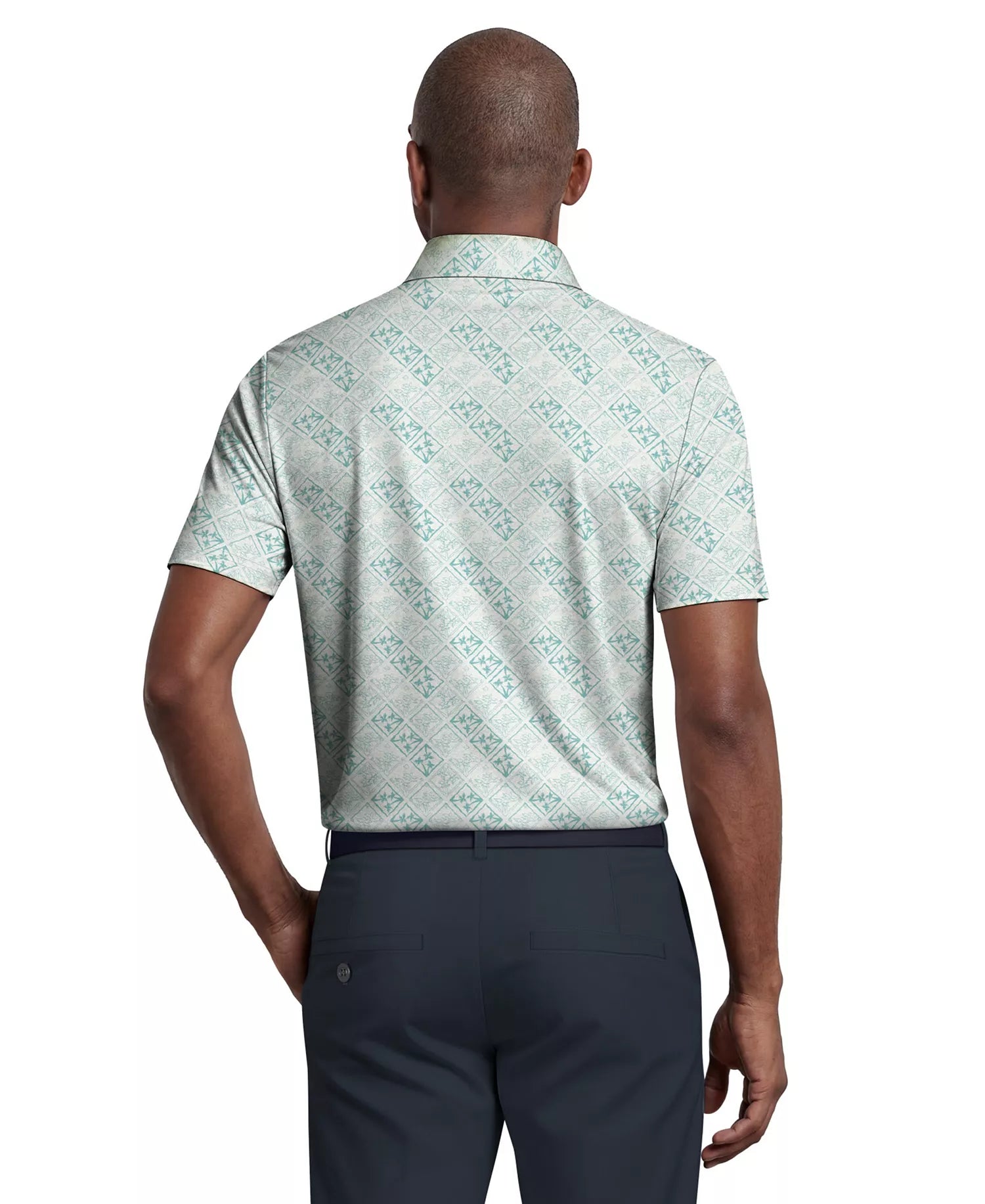 PGA Tour Tropical Argyle Print Golf Polo T-Shirt