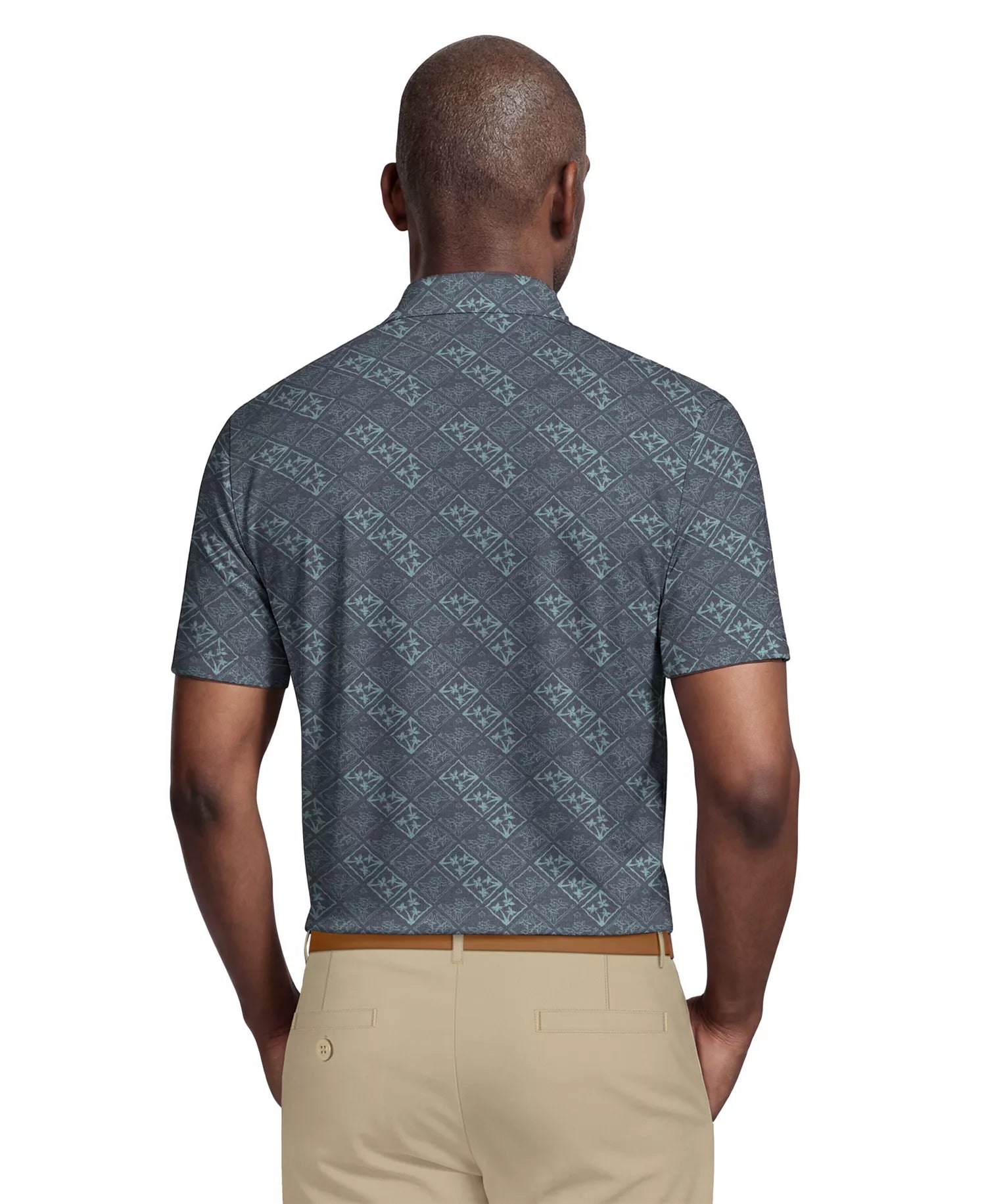 PGA Tour Tropical Argyle Print Golf Polo T-Shirt