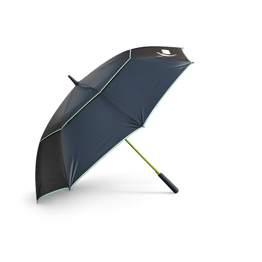 GolfBasic 60'' Double Canopy Golf Umbrella (Black/Lime)