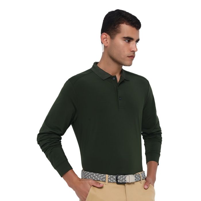Jack Nicklaus Men’s Euro Detail Performance Long Sleeve Golf T-Shirt