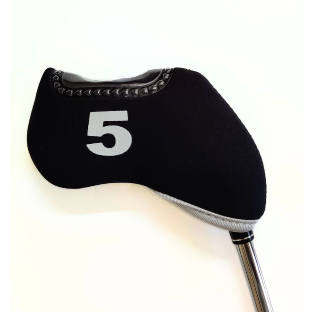 GolfBasic Neoprene Iron Face Covers (Black)