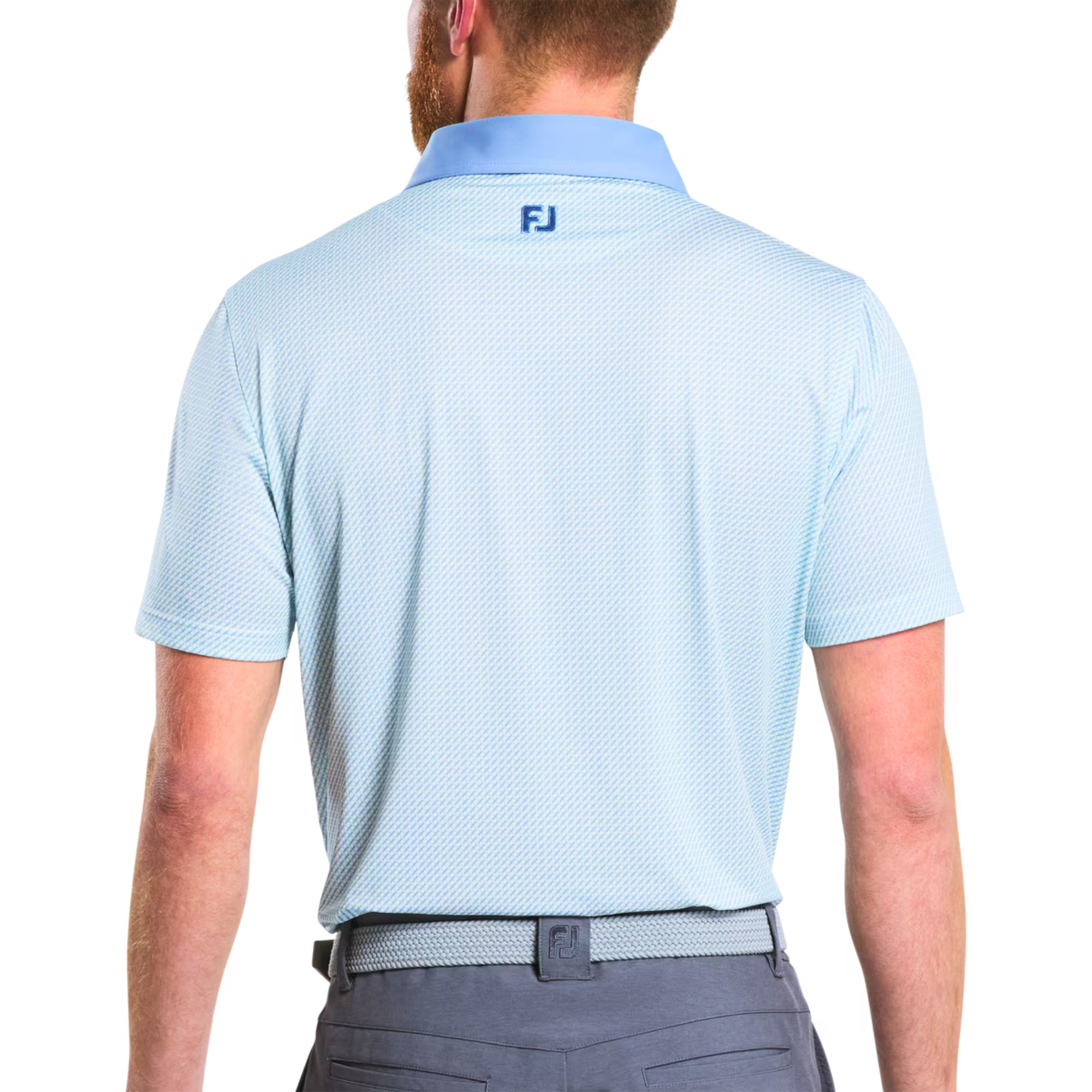 FootJoy Men's Lattice Print Bluejay Golf Polo T-Shirt