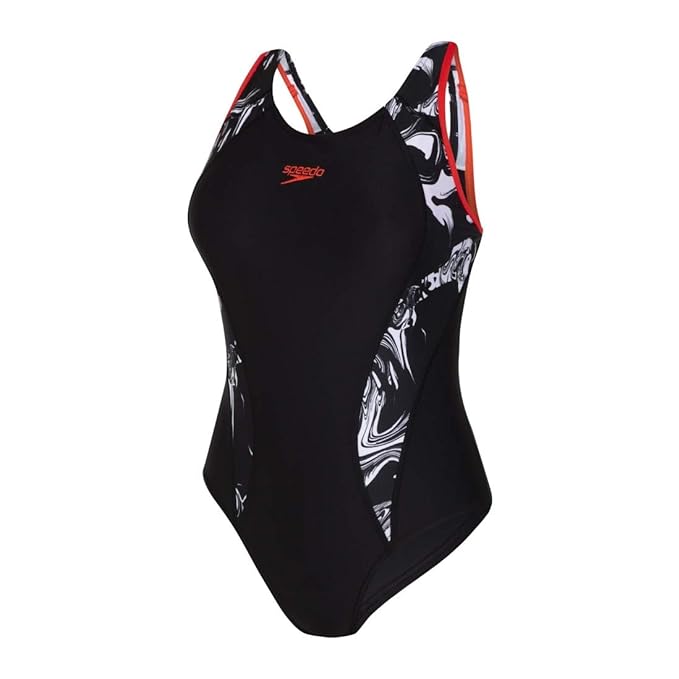 Speedo Women's Endurance 10 Side Panel Print Laneback One Piece Swimwear