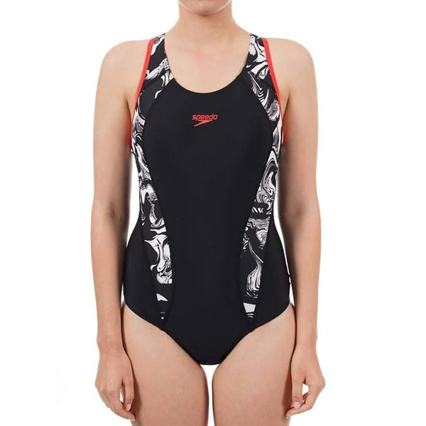Speedo Women's Endurance 10 Side Panel Print Laneback One Piece Swimwe