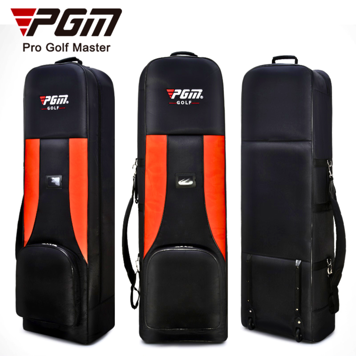 PGM Durable Thick Nylon Folding 2 Wheeler Golf Travel Bag