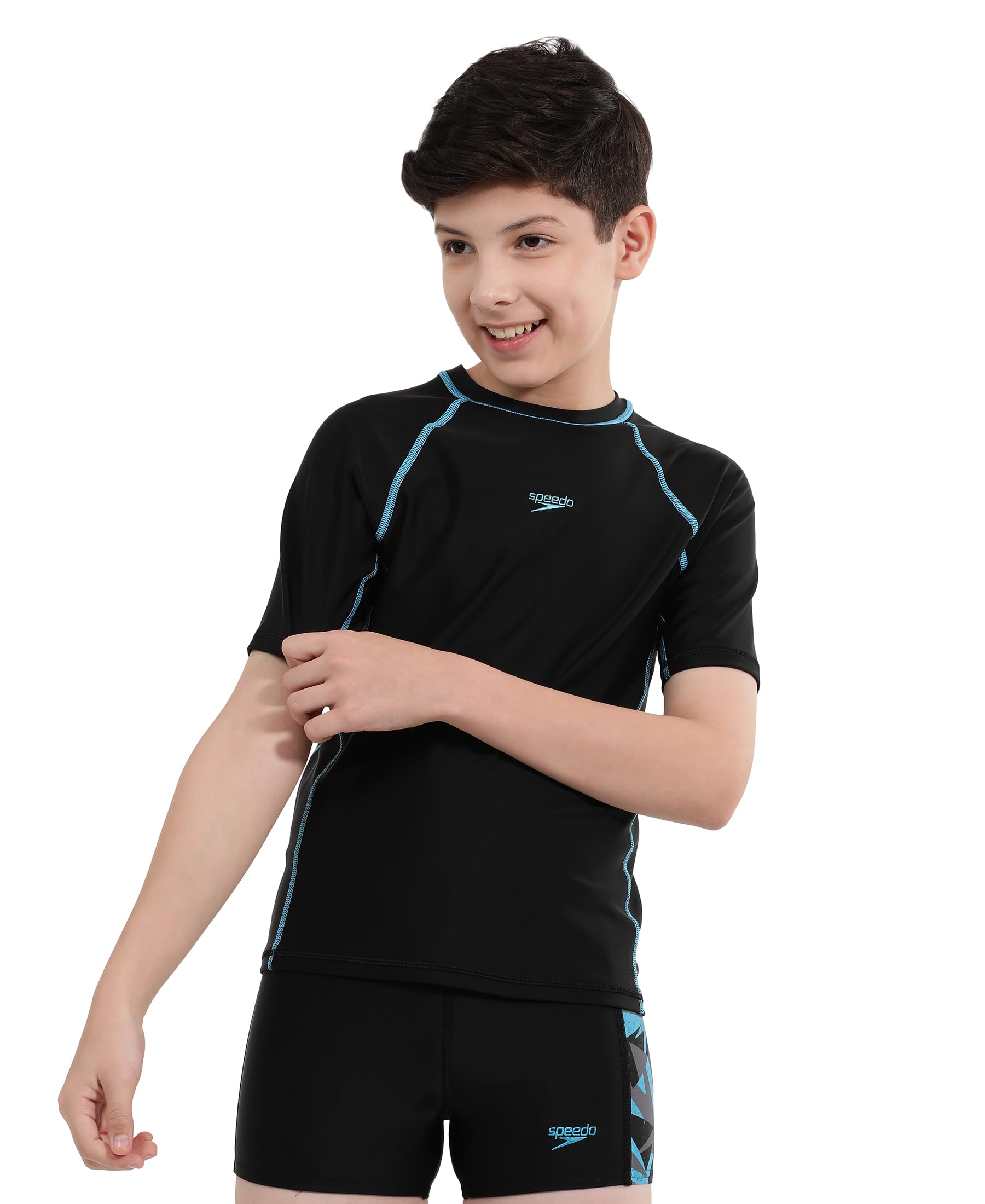 Speedo Boy's Endurance 10 Short Sleeve Suntop