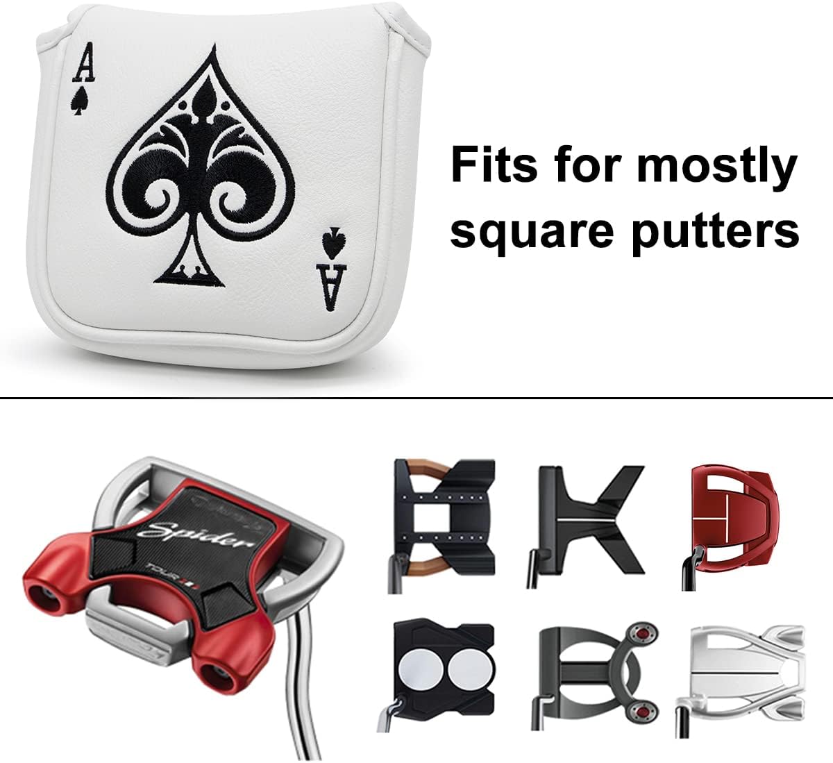 GolfBasic PU leather Square Mallet Putter Head Cover