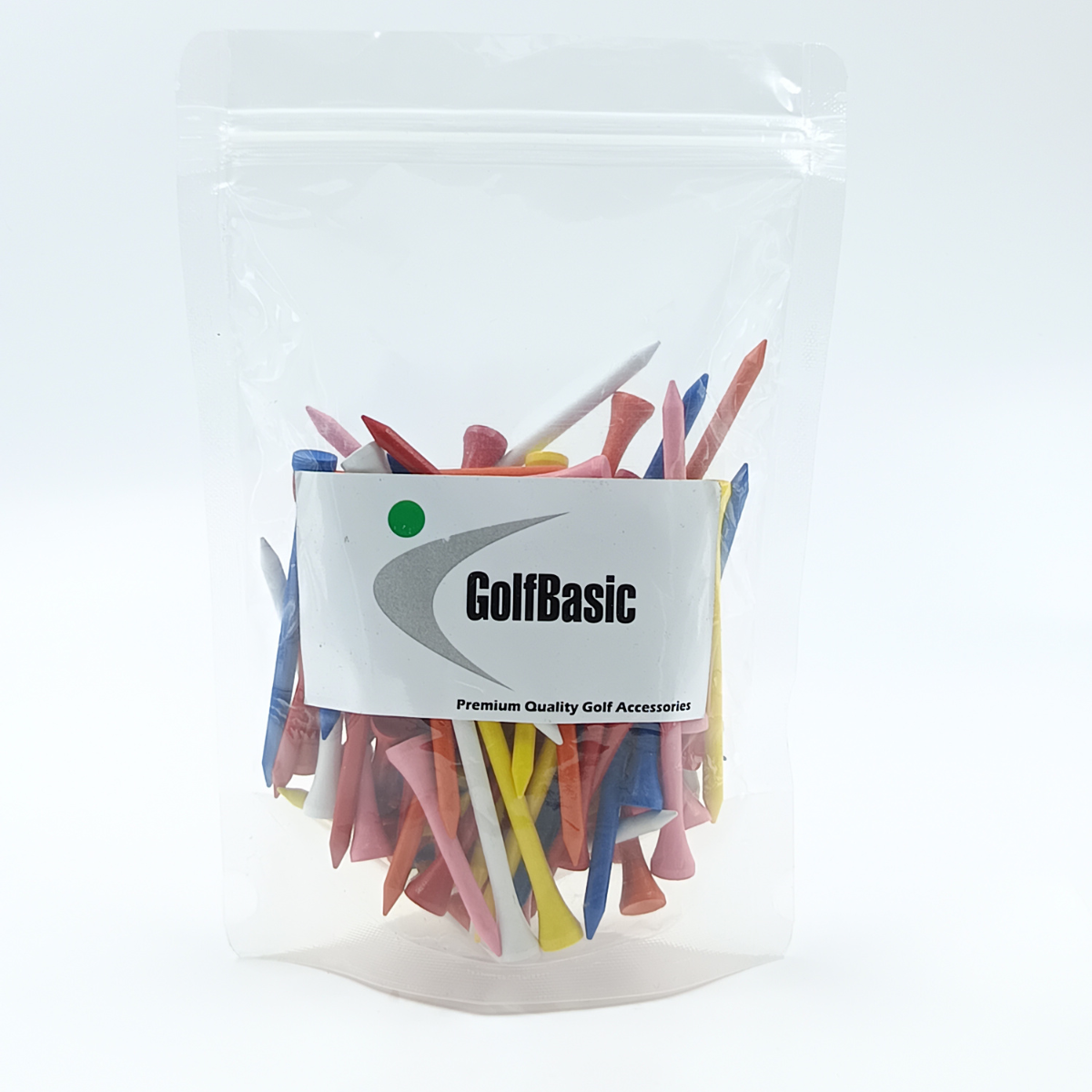 GolfBasic Mixed Wooden Tees (Pack of 100 Pcs)