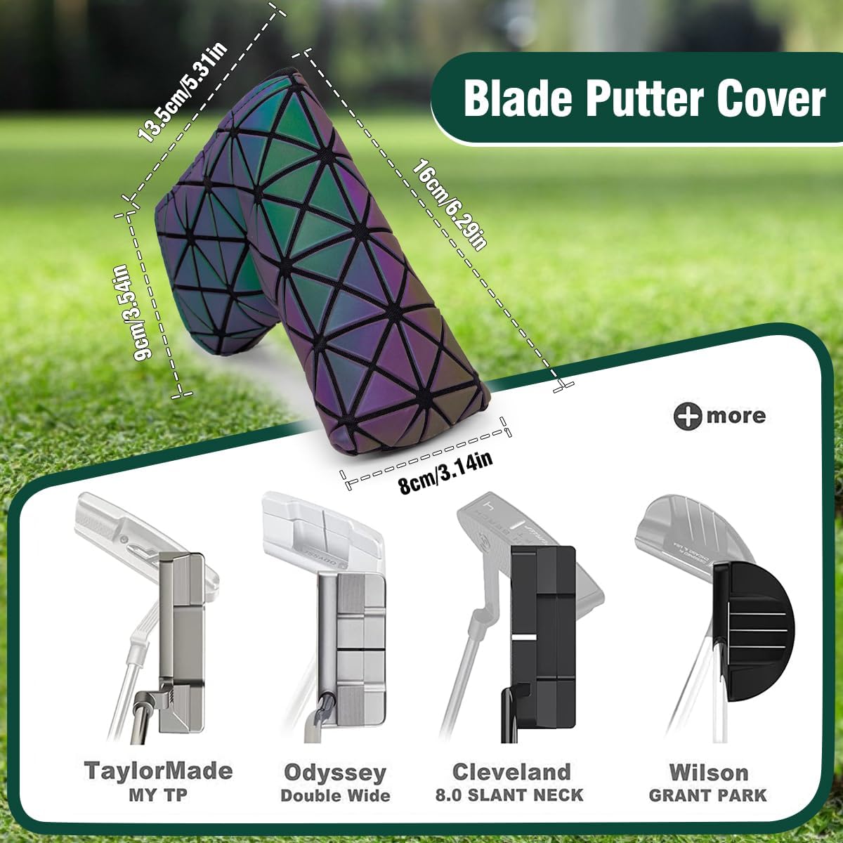 GolfBasic Diamond Cut Golf Blade Putter Cover