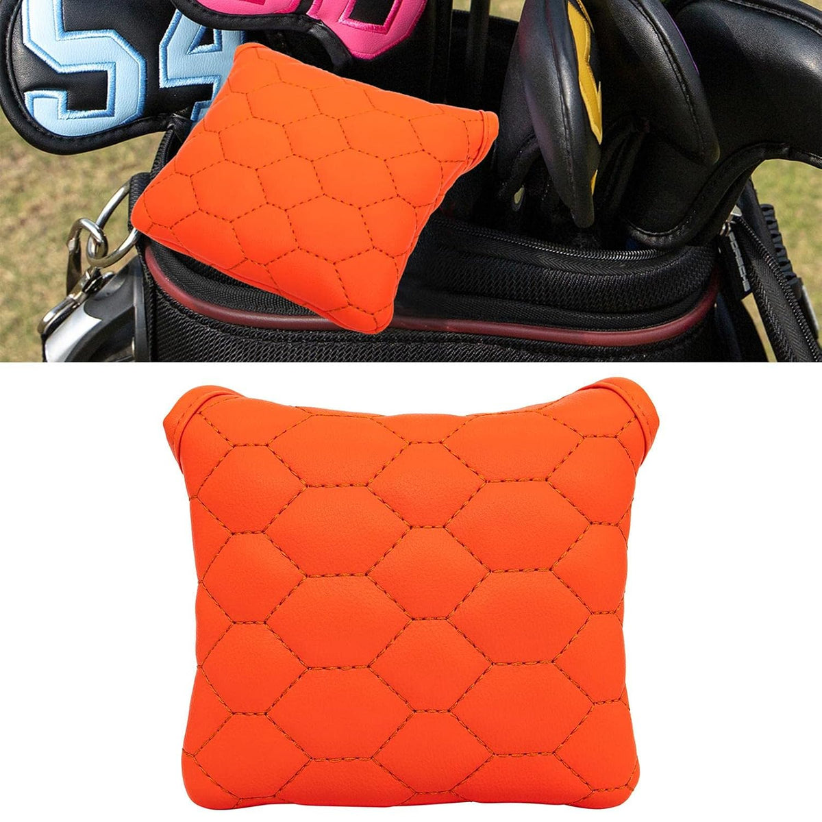 GolfBasic Orange Mallet Putter Head Cover