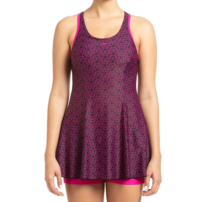 Speedo Women's Endurance10 Boomstar Printed Swimdress with Boyleg