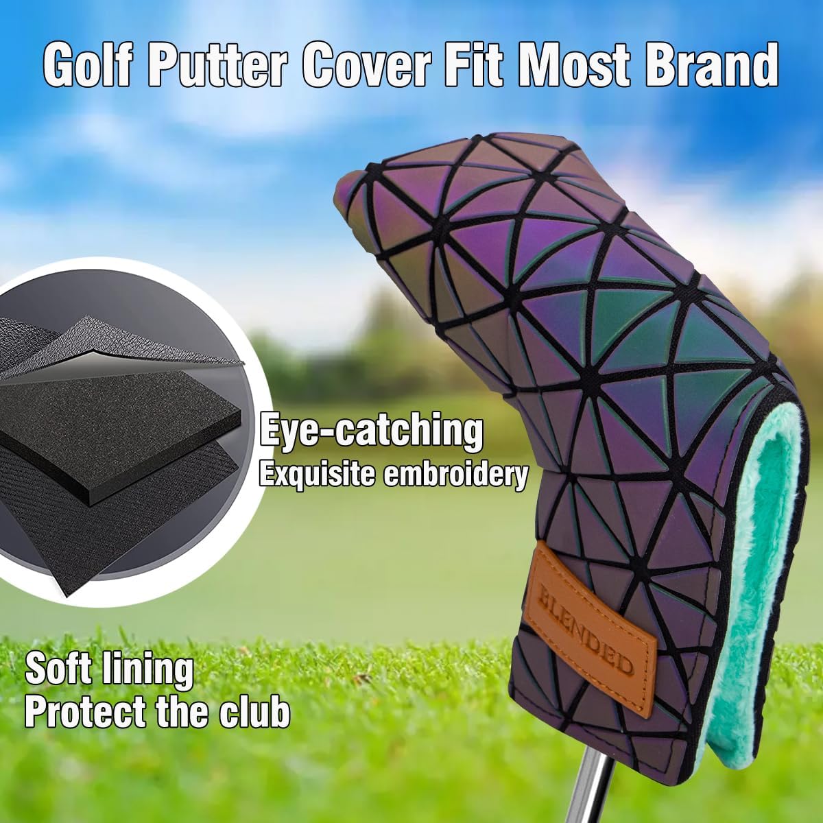 GolfBasic Diamond Cut Golf Blade Putter Cover