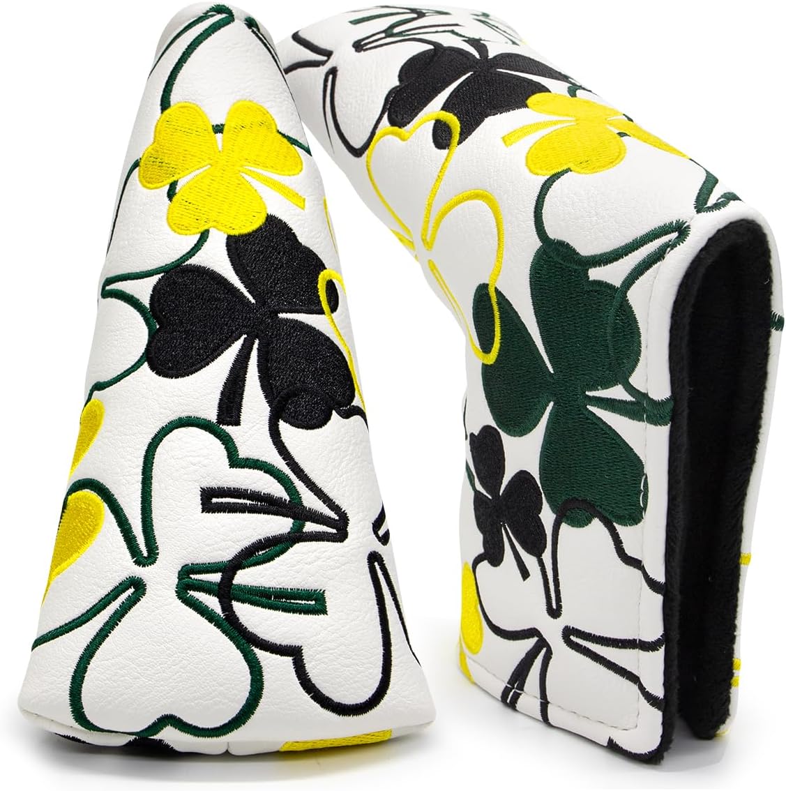 GolfBasic Lucky Shamrock Golf Blade Putter Cover - White