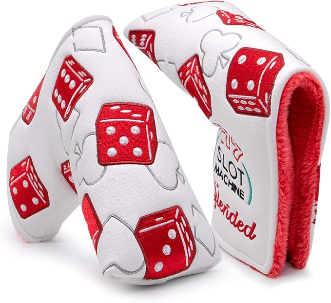 GolfBasic Lucky 777 Pu Leather Golf Blade Putter Cover - White