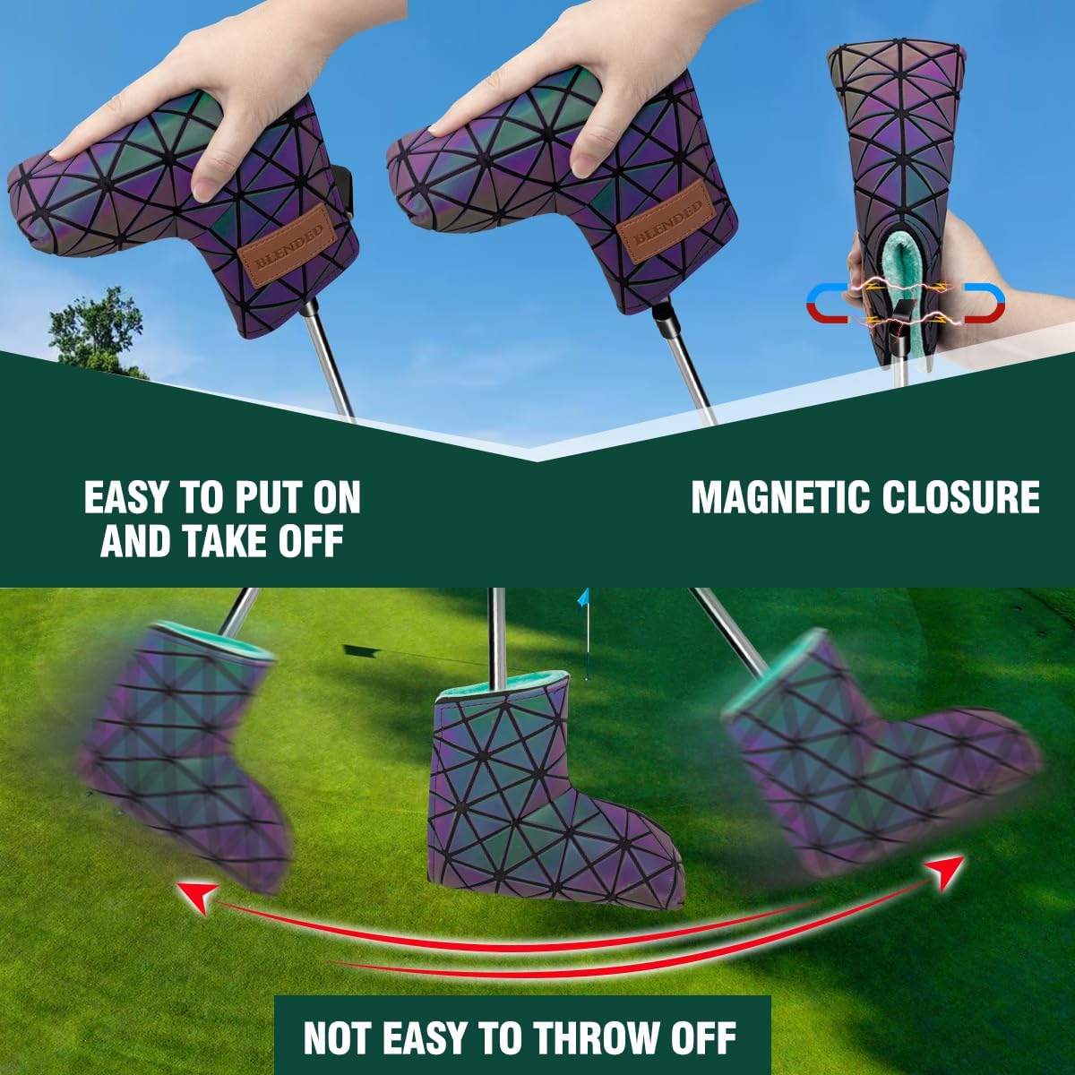 GolfBasic Diamond Cut Golf Blade Putter Cover