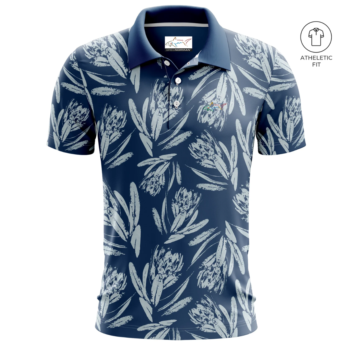Greg Norman Men’s Midnight Drive Golf Athletic Fit Polo (US Size)