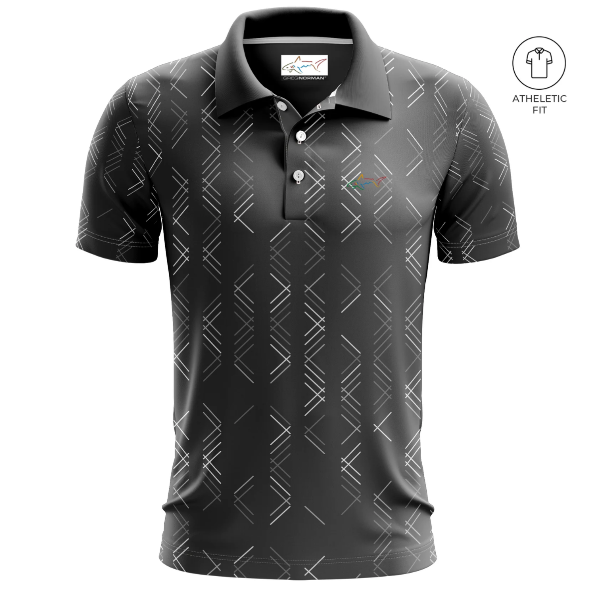 Greg Norman Men's Graphical Trail Golf Polo Tshirt (US Size)