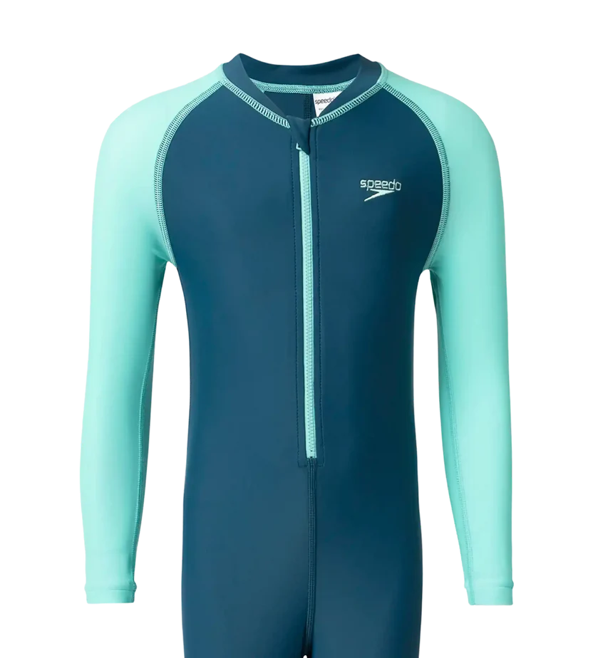Speedo Boy's Enduraflex Color Block All In One Suit - Dark Teal & Arctic Glass