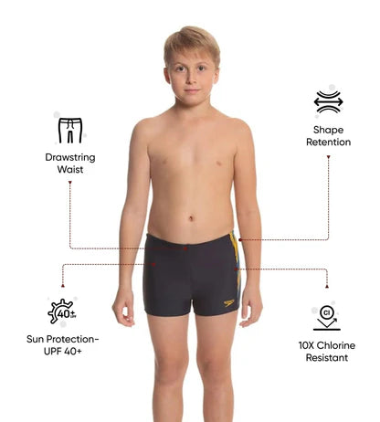 Speedo Boy's Endurance 10 Logo Panel Print Aquashort