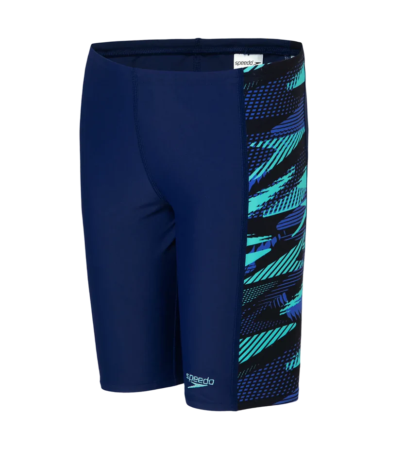 Speedo Boy's Endurance10 Side Panel Hyperboom Print Jammer - Harmony, True Navy