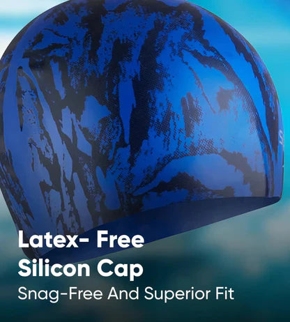 Speedo Women's Long Hair Printed Silicone Swim Caps