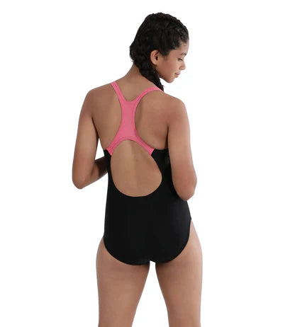 Speedo Girl's Endurance 10 Medley Logo Muslceback One Piece V-Cut Swimsuit