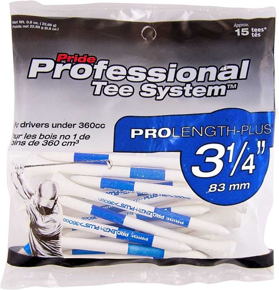 Pride Professional ProLength-Plus Wooden Tees - 15 pcs pack