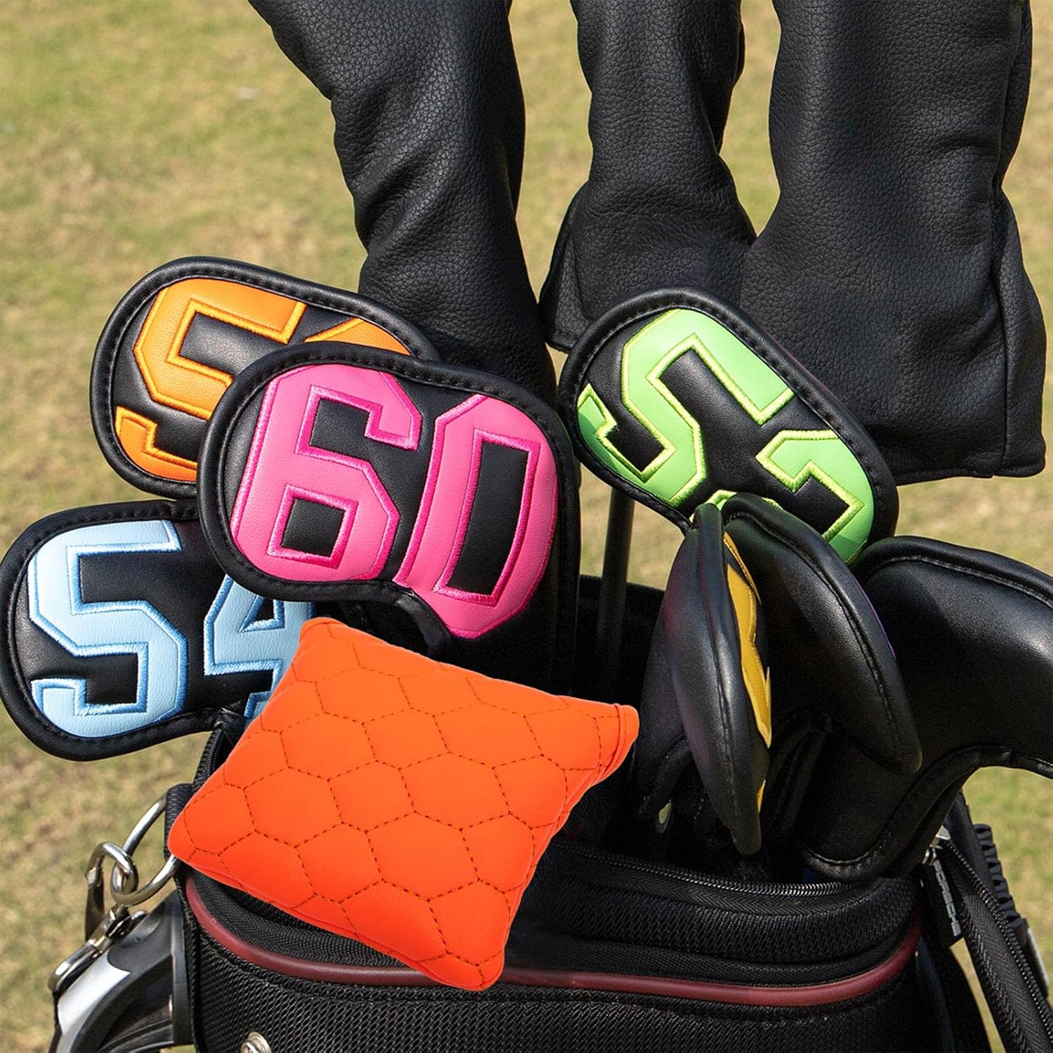 GolfBasic Orange Mallet Putter Head Cover