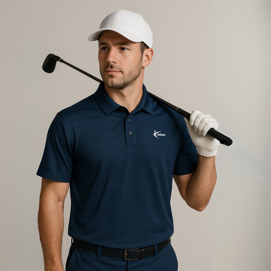 GolfBasic Lowkey Stripe Men's Polo T-shirt