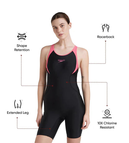 Speedo Women's Endurance 10 Essential Panel Racerback Legsuit Swimwear
