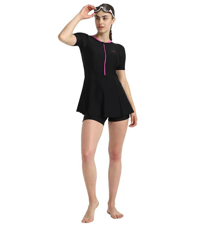 Speedo Endurance10 Closedback Sleeved Women's Swimdress With Boyleg