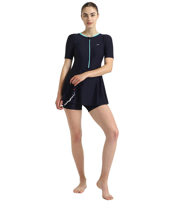 Speedo Endurance10 Closedback Sleeved Women's Swimdress With Boyleg
