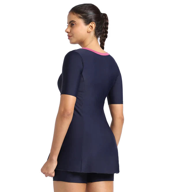 Speedo Women's Endurance10 Closedback Short Sleeve Swimdress With Boyleg