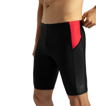 Speedo Men's Endurance 10 Dive Jammer Black, Fed Red & Dove Grey
