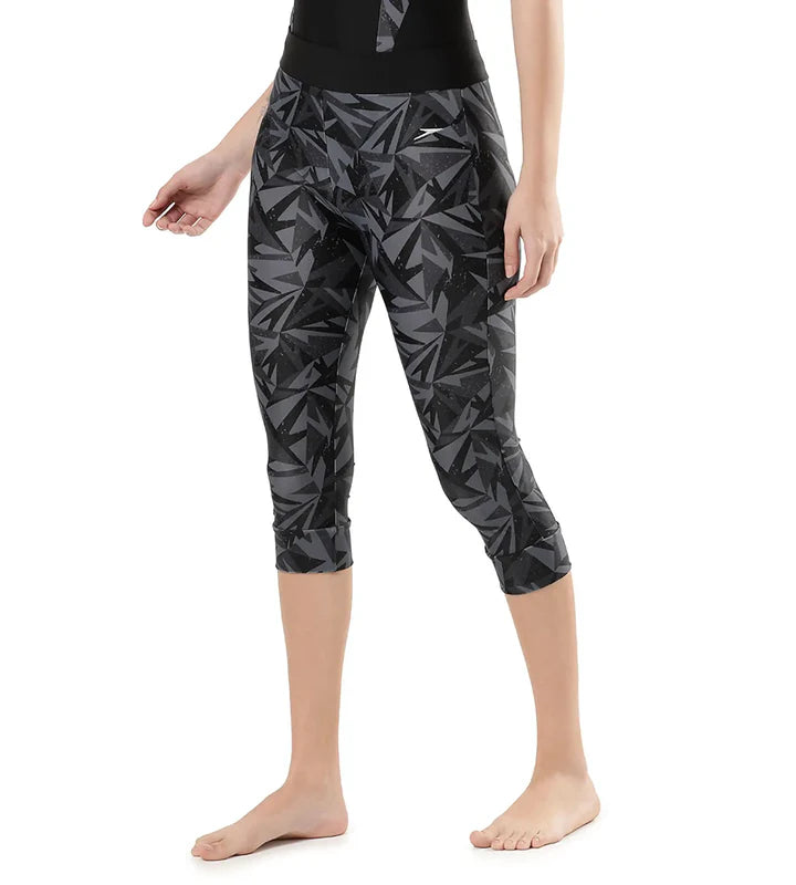 Speedo Women's Printed Contrast Swim Capri