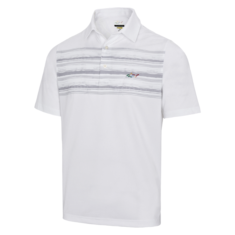 Greg Norman Men's Engineered Wave Stripes Polo T-Shirt (US Size)