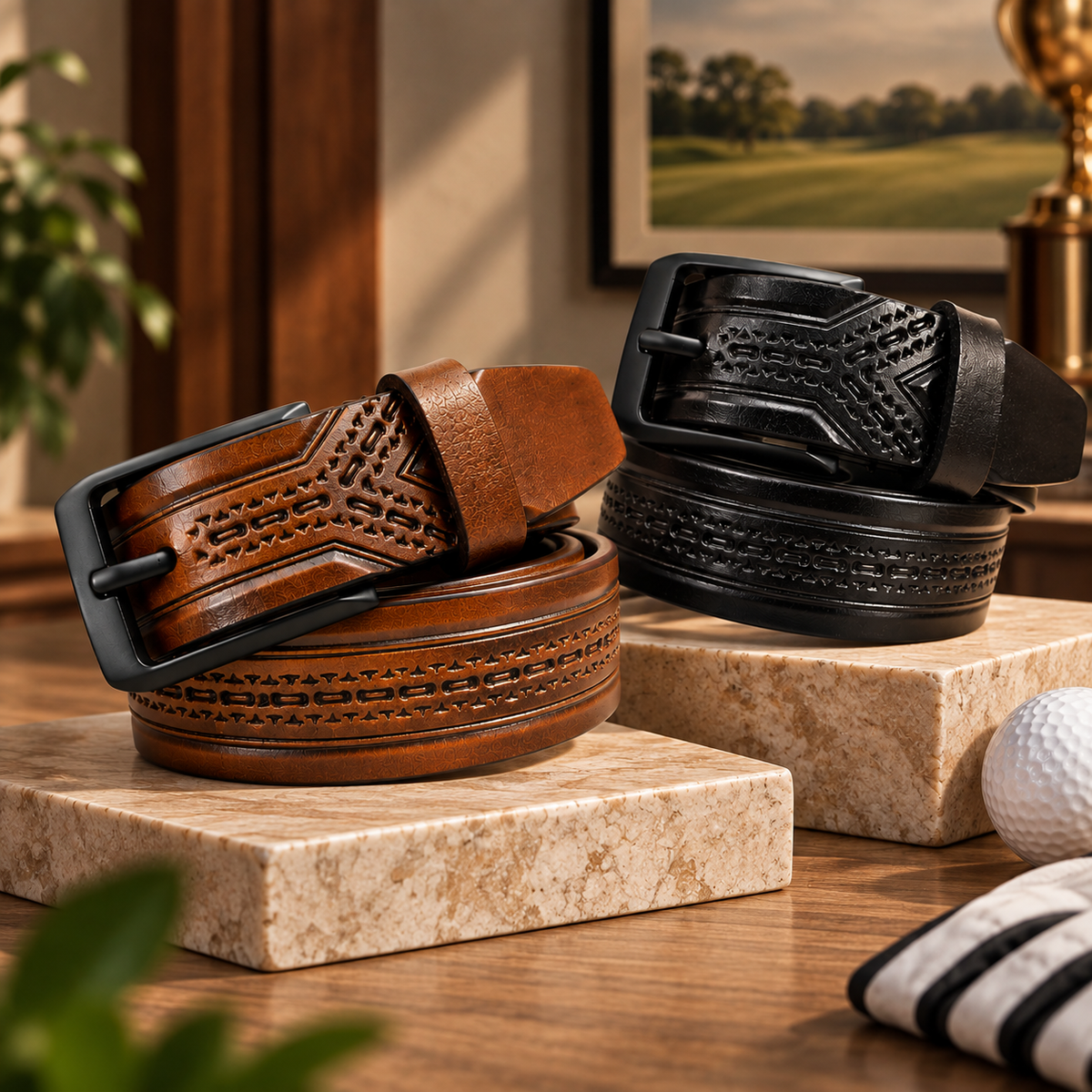 GolfBasic Elite 200 Leather Belt for Men