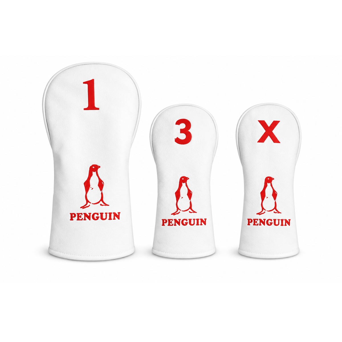 Penguin Premium White Golf Headcover (Set of 3)