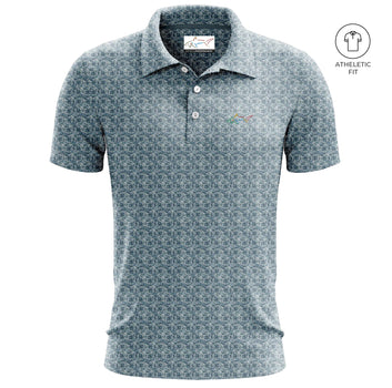 Greg Norman Men’s Twilight Palm Golf Athletic Fit Polo Tshirt (US Size)